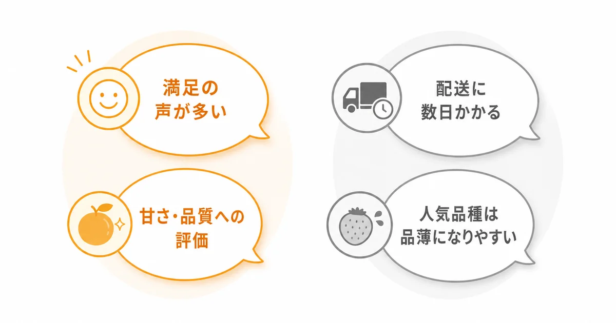 ミヤモトオレンジガーデンの良い口コミと気になる点を対比した図解