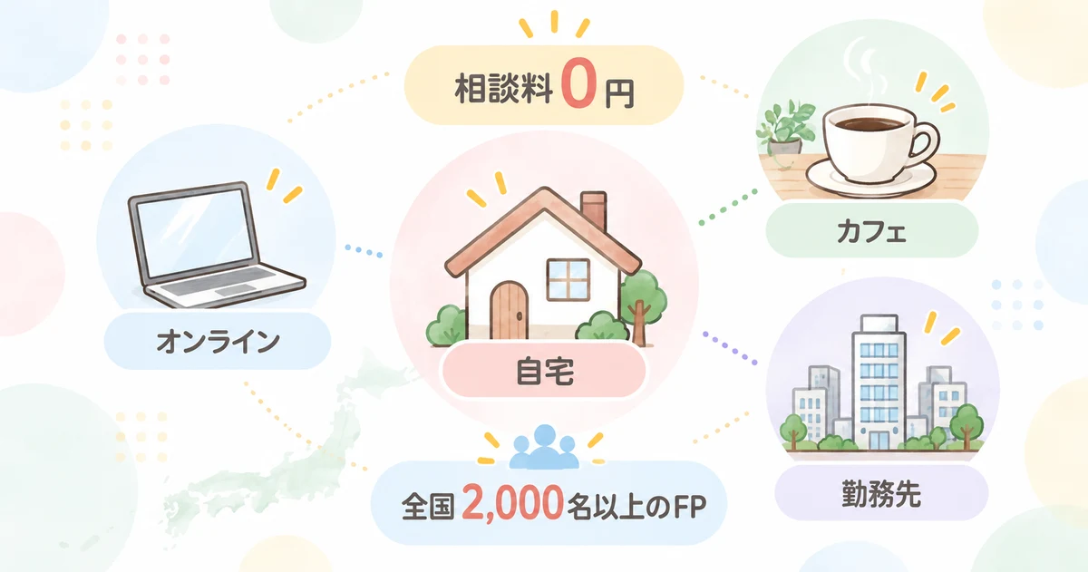 全国のFPに自宅やオンラインで無料相談できる仕組み
